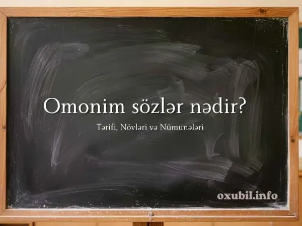 Omonim Sözlər Nədir?Omonim nedir?